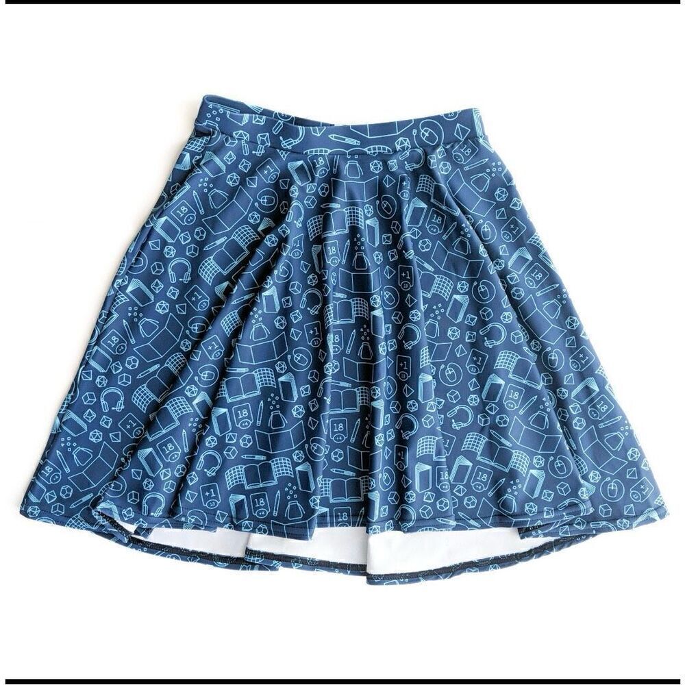 Game Master Skater Skirt, Dungeons and Dragons skirt by Paola’s Pixels 3x
